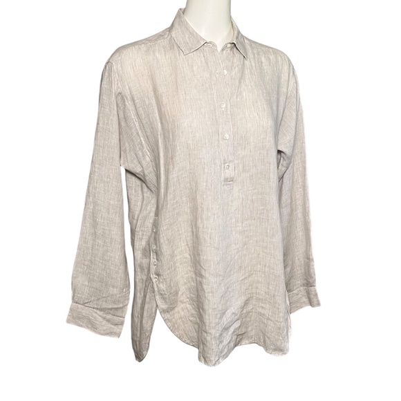 J McLaughlin Fallon Tunic Top Small Linen Popover Relaxed Breathable Minimalist - Picture 1 of 9